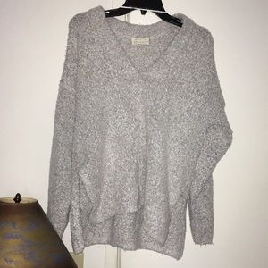Urban outfitters V-neck thick fuzzy grey sweater